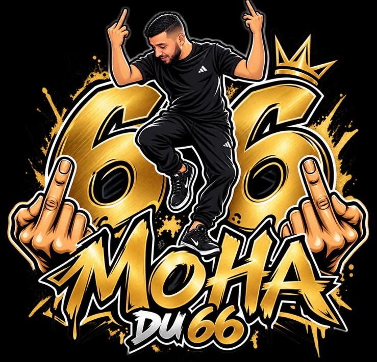 Logo Moha66 — artwork doré signature