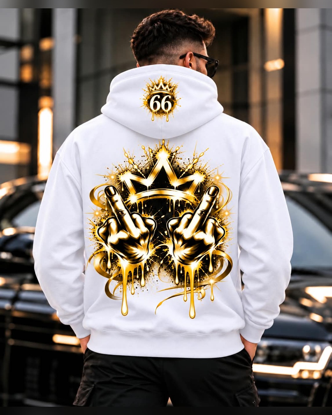 Hoodie 66 Crown — Blanc — vue 2