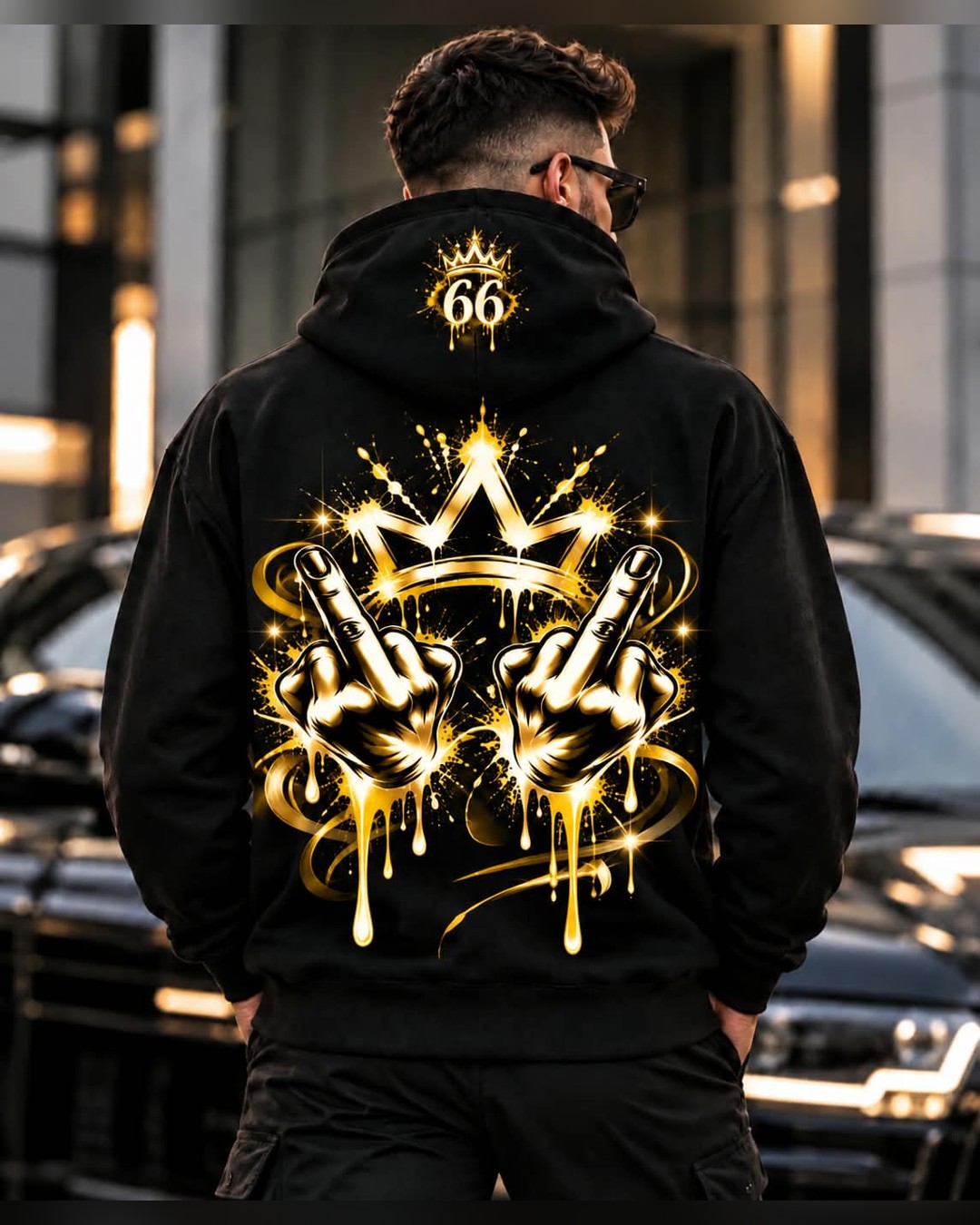 Hoodie 66 Crown — Noir — vue 2