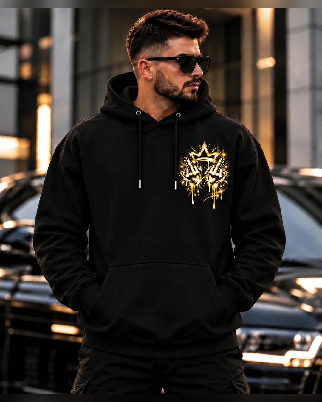 Hoodie 66 Crown — Noir
