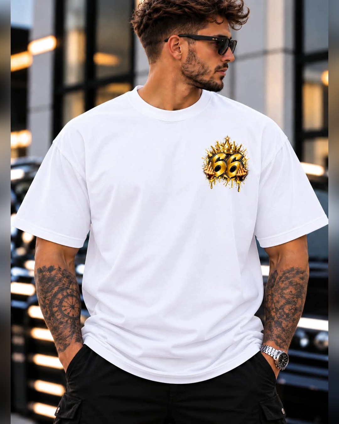 Tee-Shirt 66 Crown — Blanc